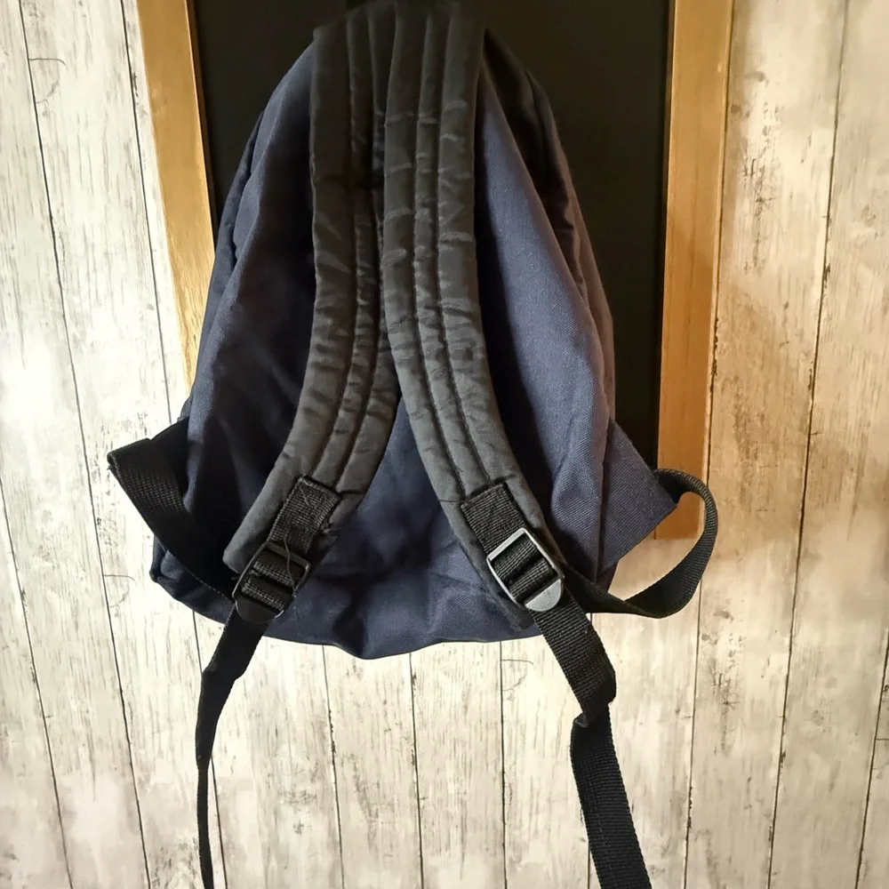 Vintage Rare Duck Head Backpack Book Bag Front Zipper Pocket Navy Blue